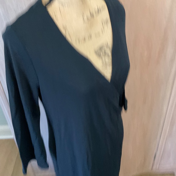 J. Jill Draped Ruched Midi Maxi v neck ruched wrap dress career event capsule M - Picture 7 of 11